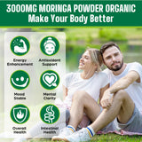 Easinloty Organic Moringa Powder in a glass of water