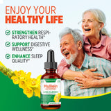Easment Mullein Leaf Extract Herbal Drops packaging on a wooden table