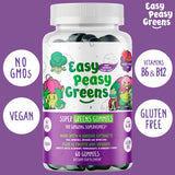 EASY PEASY GREENS Multivitamin Gummies on a wooden table