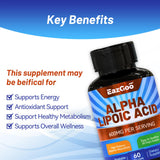 EAZGOO Alpha Lipoic Acid 600 mg capsules easy to swallow