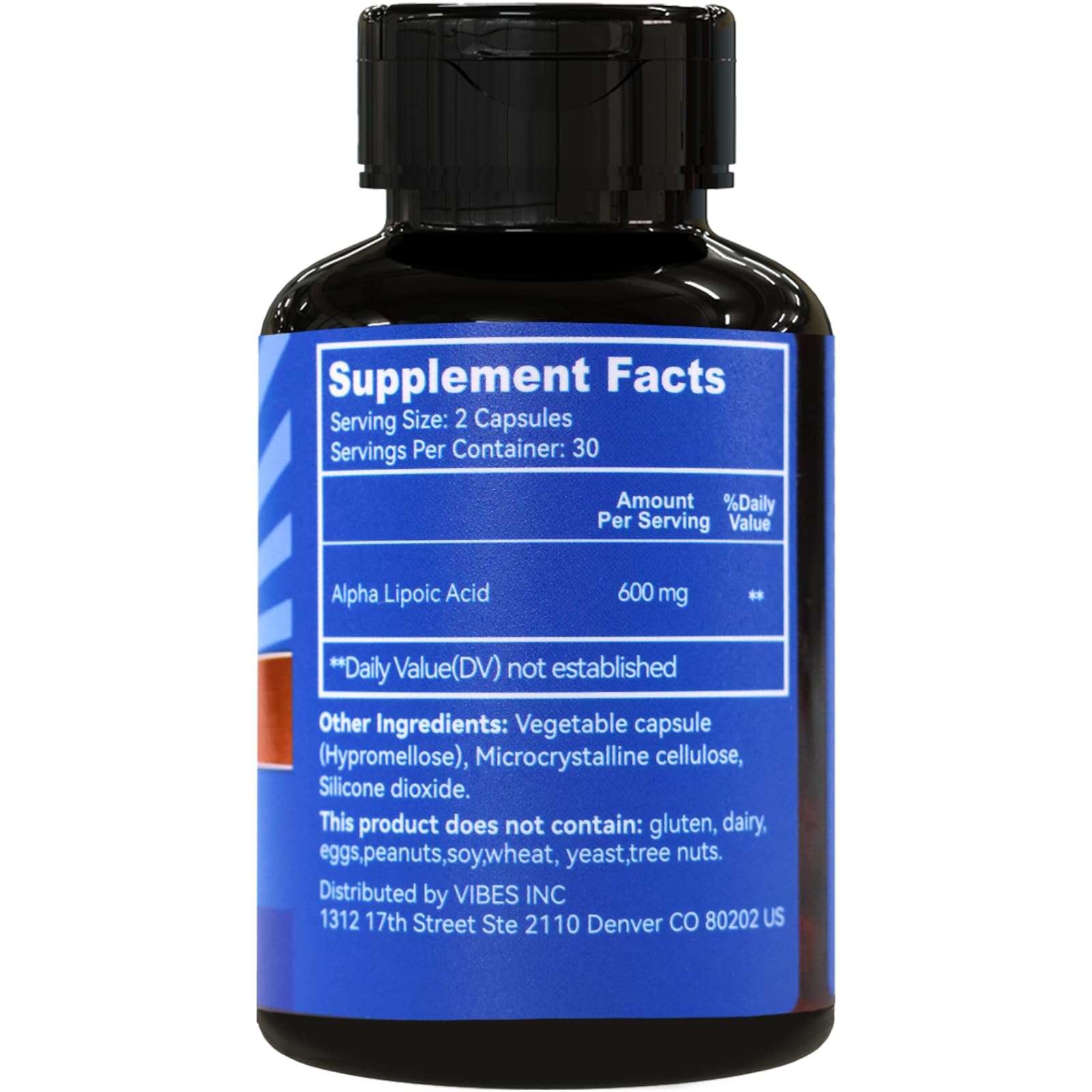 EAZGOO Alpha Lipoic Acid 600 mg capsules nutritional information