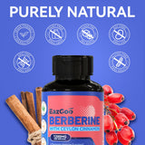 EAZGOO Berberine Plus Ceylon Cinnamon capsules on a wooden surface