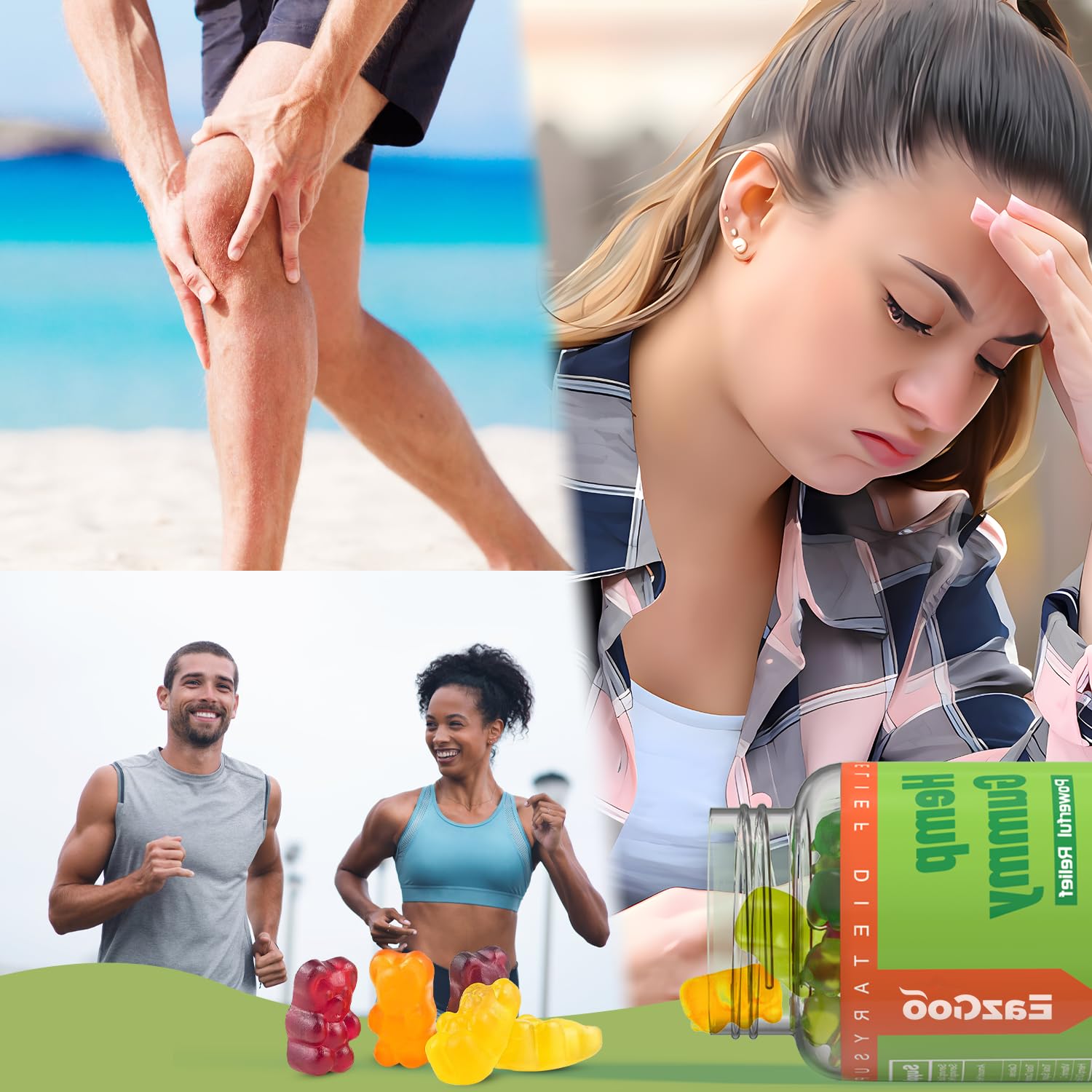 EAZGOO Hemp Gummies Omega 3-6-9 gummies with natural ingredients
