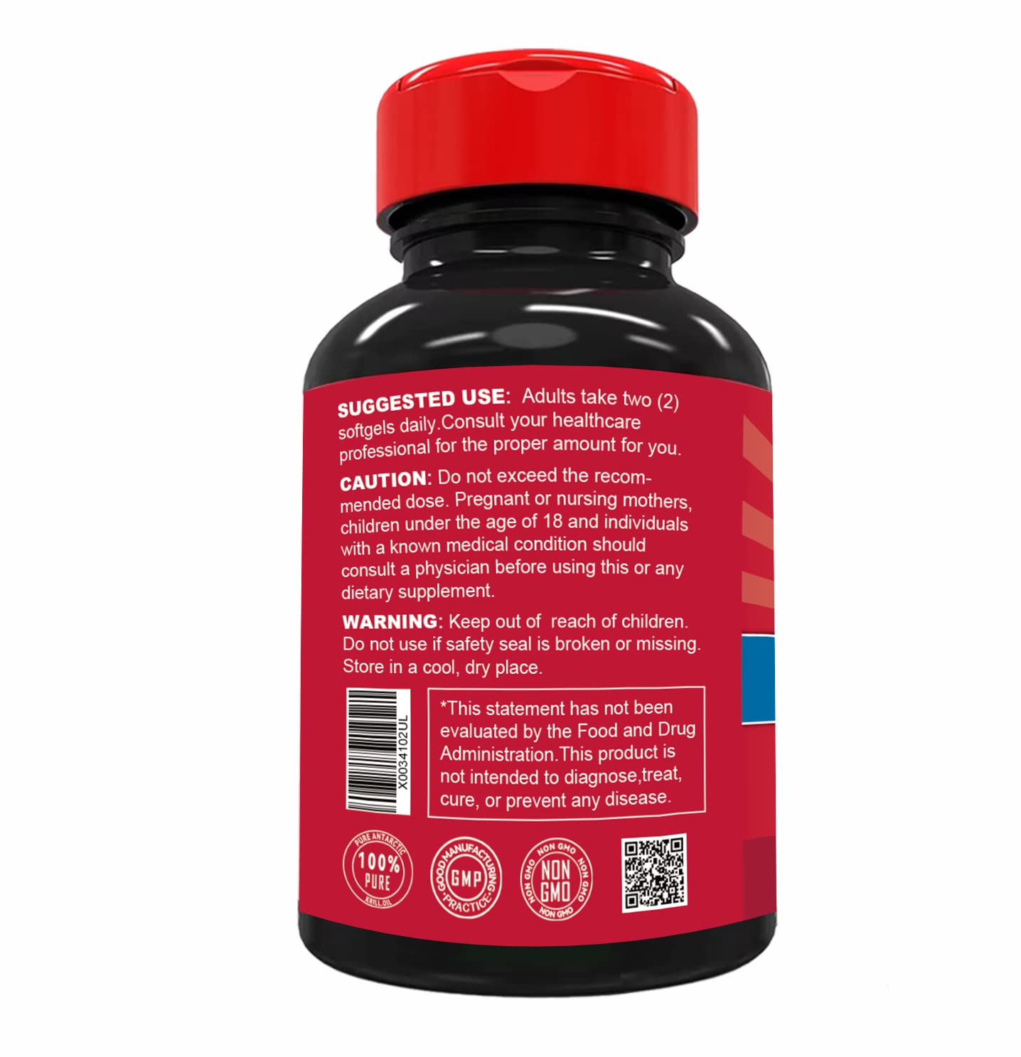 EAZGOO Krill Oil 1000mg capsules on a wooden table