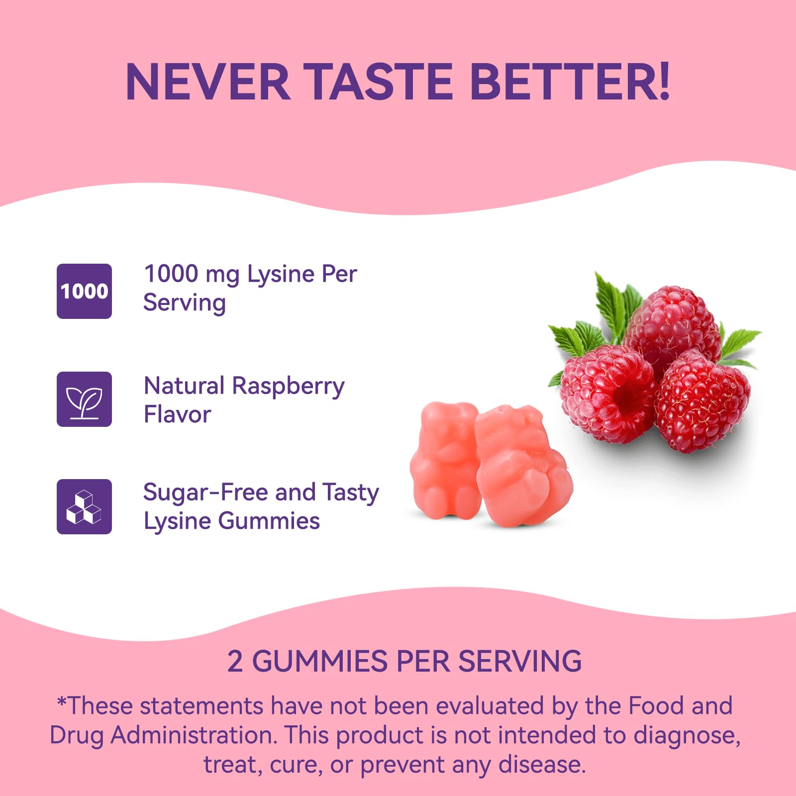 EAZGOO L-Lysine 1000mg Gummies on a wooden table