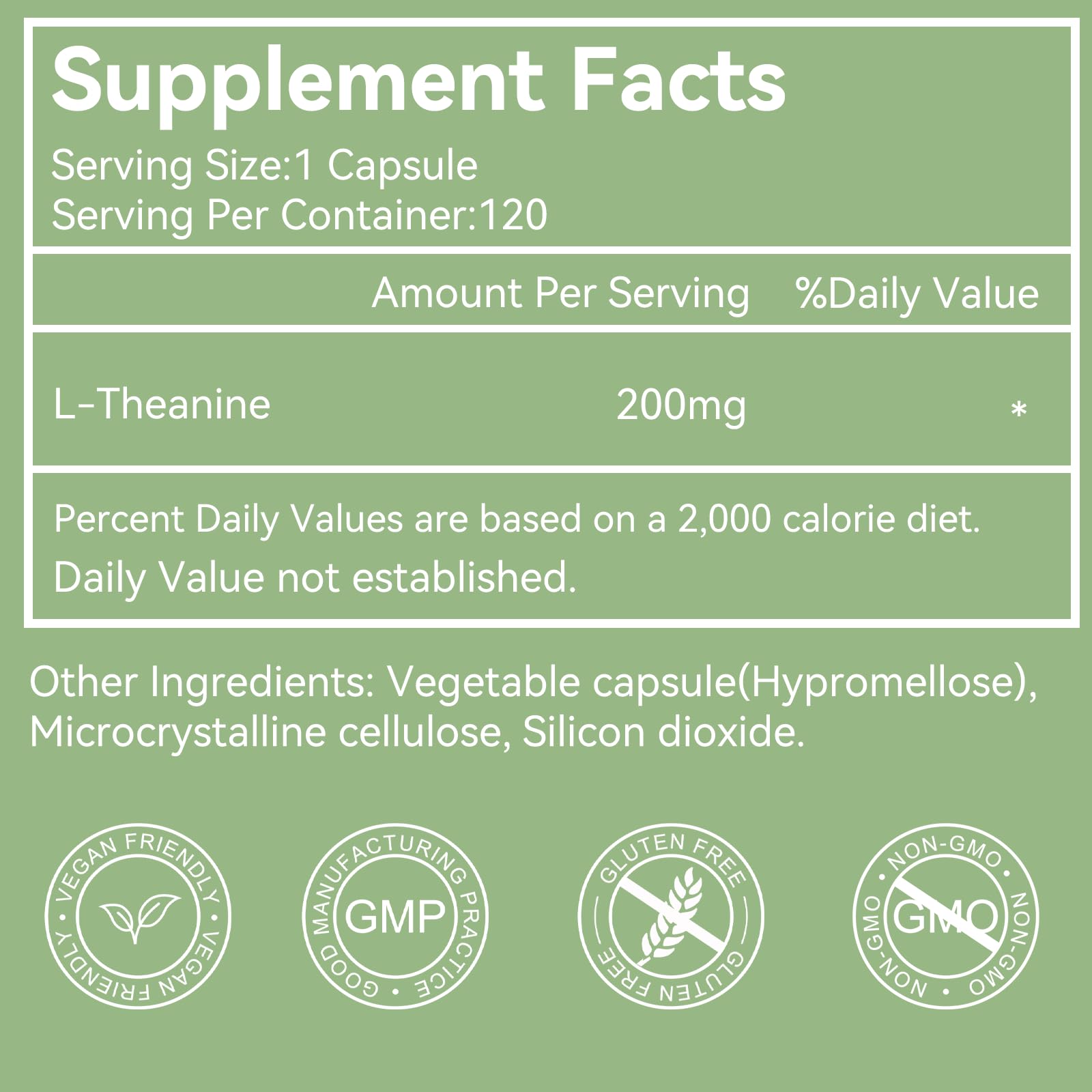EAZGOO L-Theanine 200mg capsule close-up