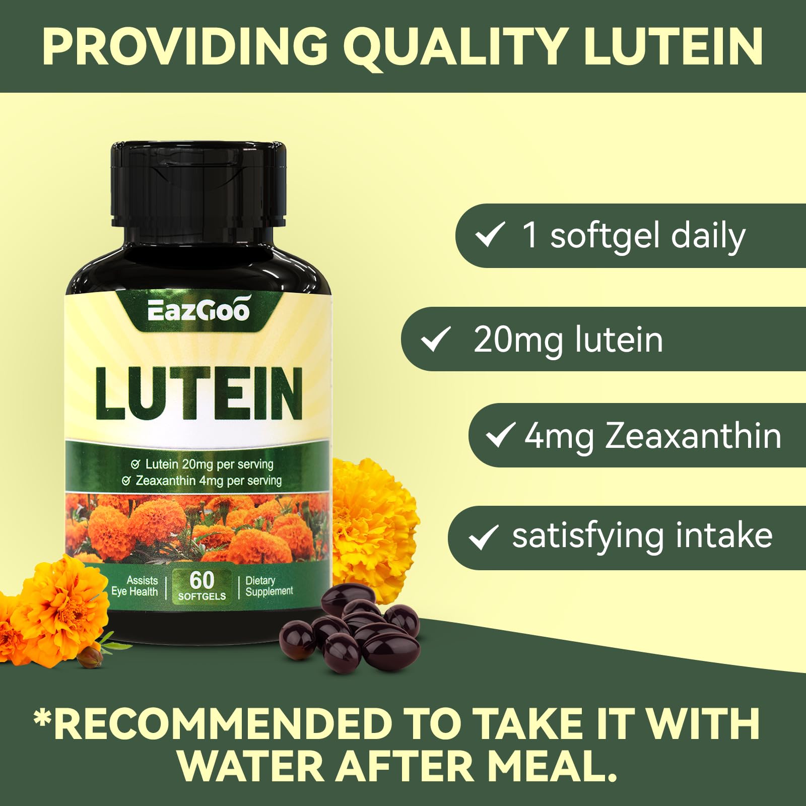 EAZGOO Lutein Supplement side view