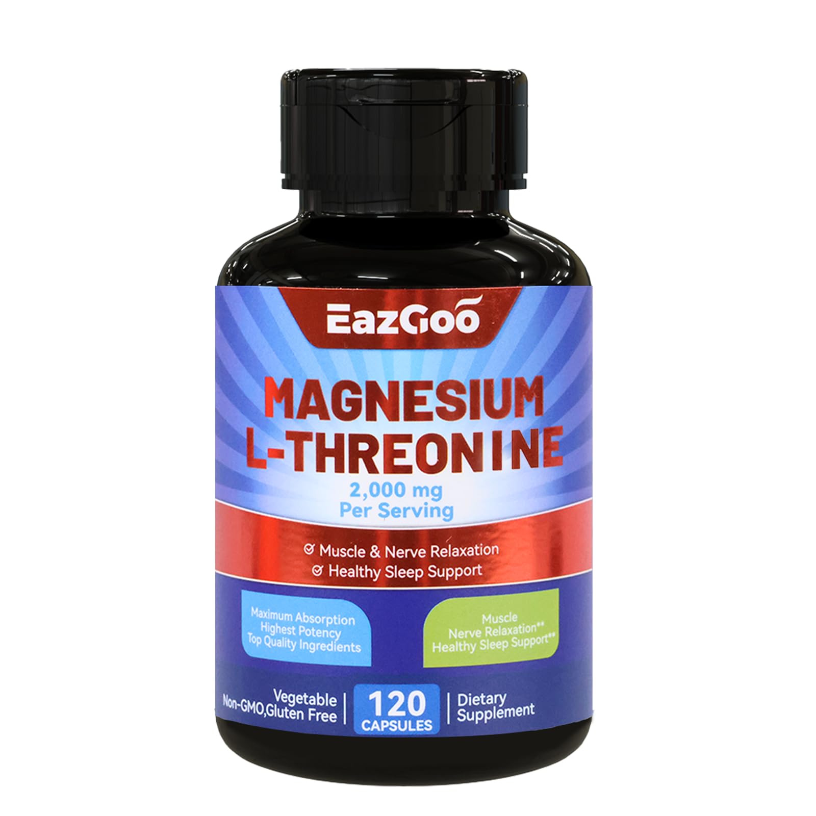 EAZGOO Magnesium Capsules bottle front view