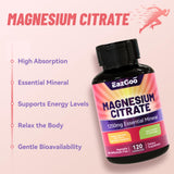 EAZGOO Magnesium Citrate Capsules bottle side view