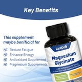 EAZGOO Magnesium Glycinate Capsules in a hand for size comparison