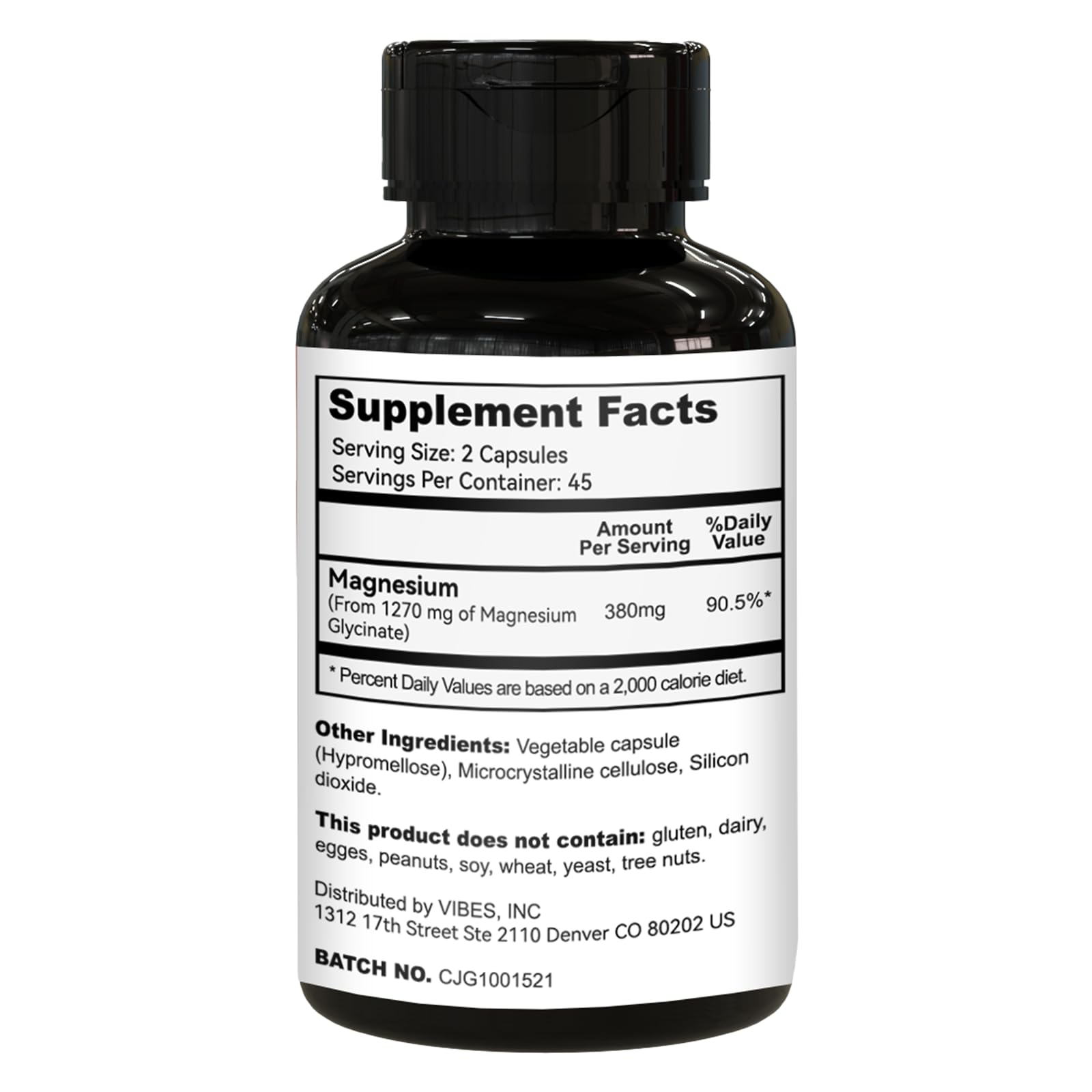 EAZGOO Magnesium Glycinate Capsules side view showing capsule size