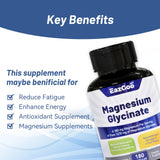 EAZGOO Magnesium Glycinate Capsules side view showing dosage information