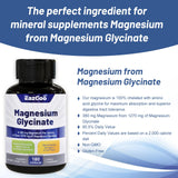 EAZGOO Magnesium Glycinate Capsules with a hand holding the bottle