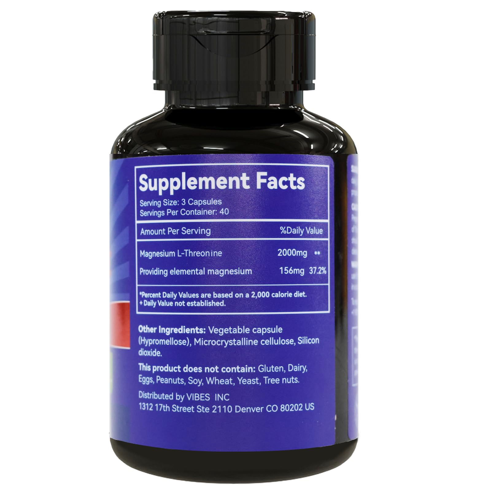 EAZGOO Magnesium L-Threonine Capsules bottle side view