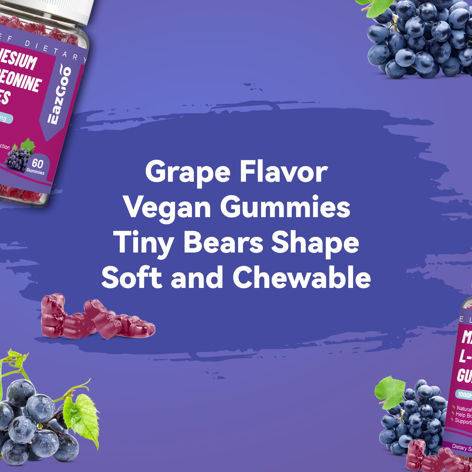 EAZGOO Magnesium Threonine Gummies in a bowl