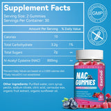 EAZGOO NAC Gummies 800mg bottle back view with label