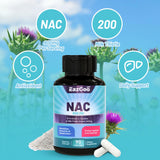 EAZGOO NAC Supplement 800mg bottle with a glass of water