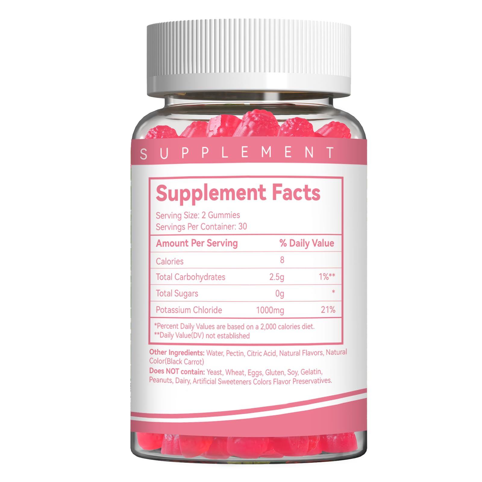 EAZGOO Potassium Gummies 1000mg on a wooden table