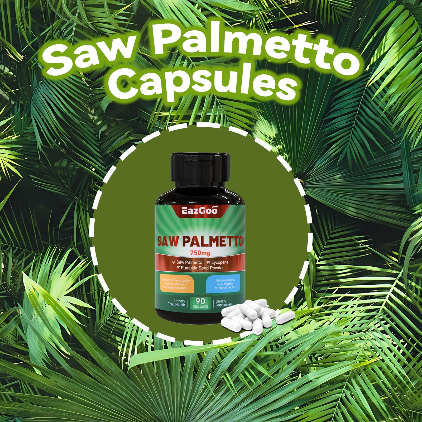 EAZGOO Saw Palmetto Supplement 750mg packaging