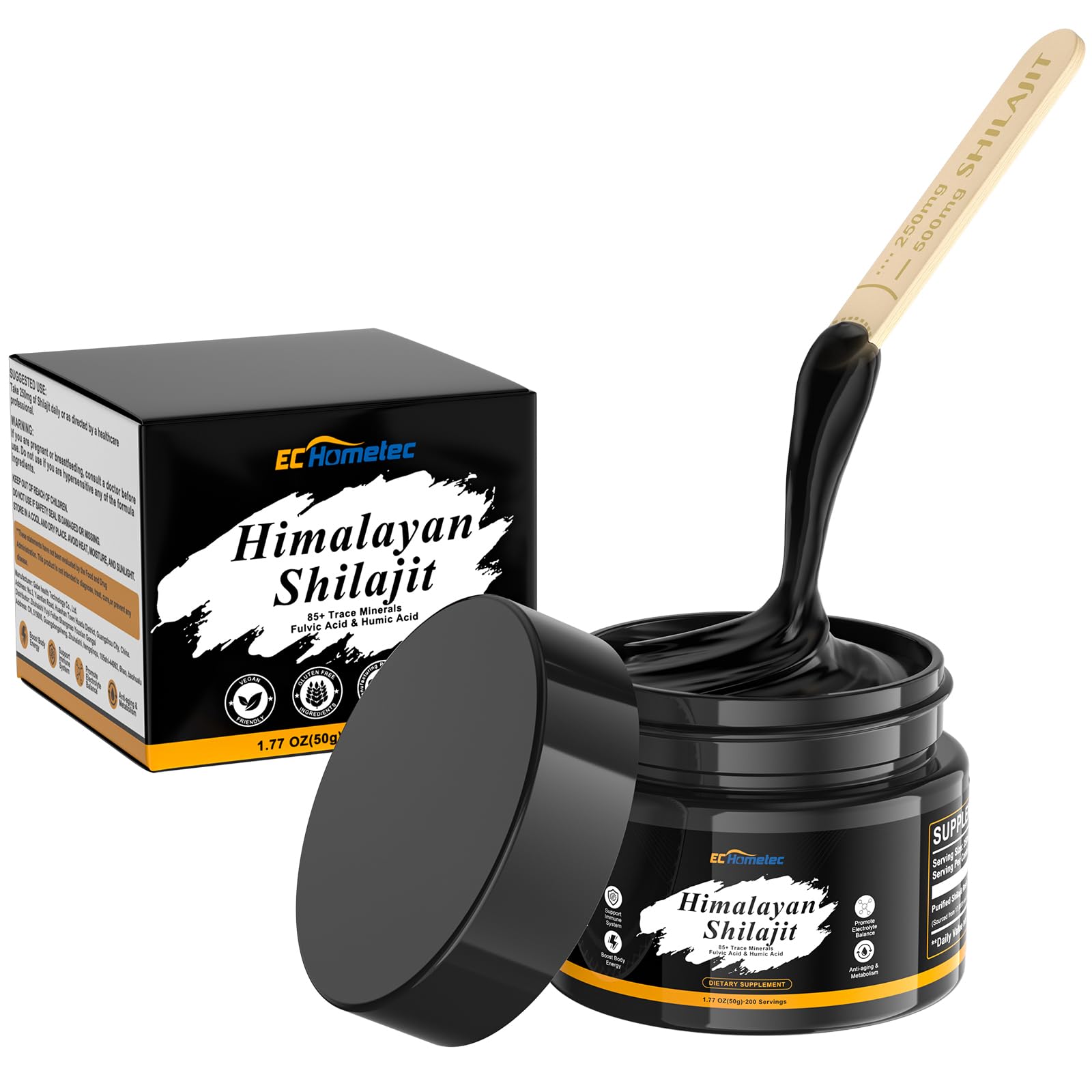 EC Hometec Pure Himalayan Shilajit Resin 160g front view
