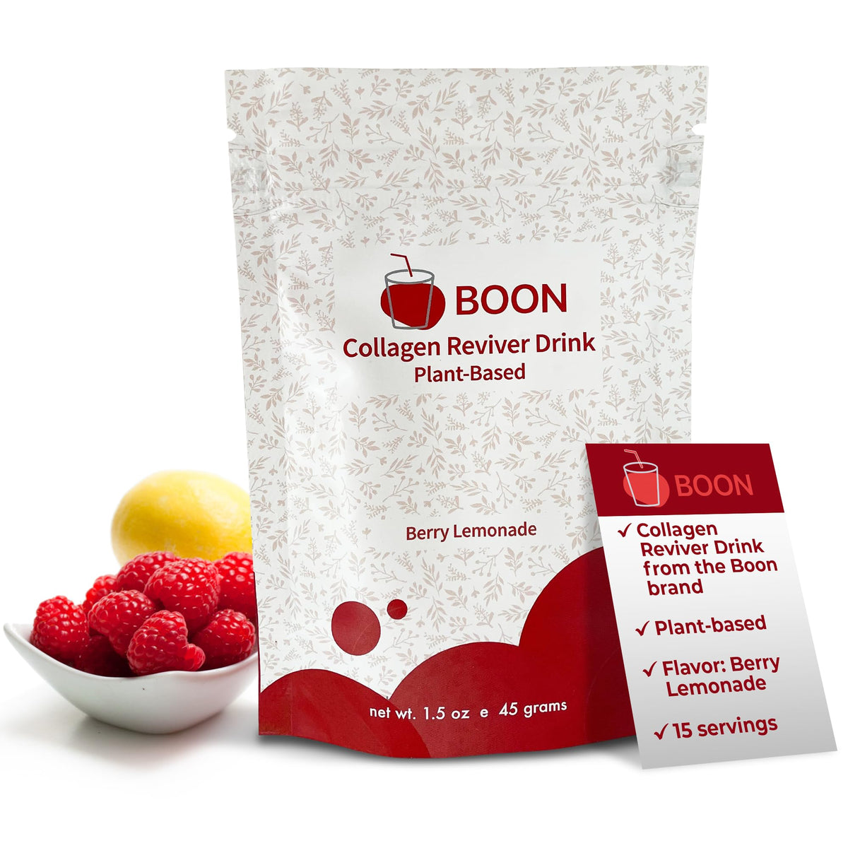 Ecco Bella Plant-Based Collagen Powder 45g front view packaging