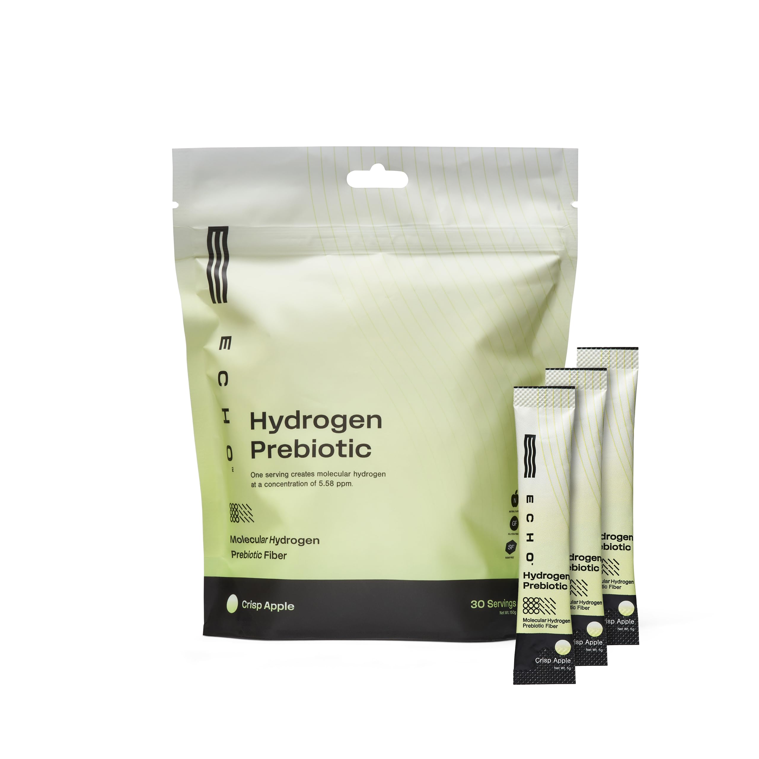 Echo Water Hydrogen Prebiotic Drink Mix sachets front view