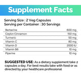 EchoHeals CEUTICALS Berberine Supplement with Ceylon Cinnamon and Turmeric