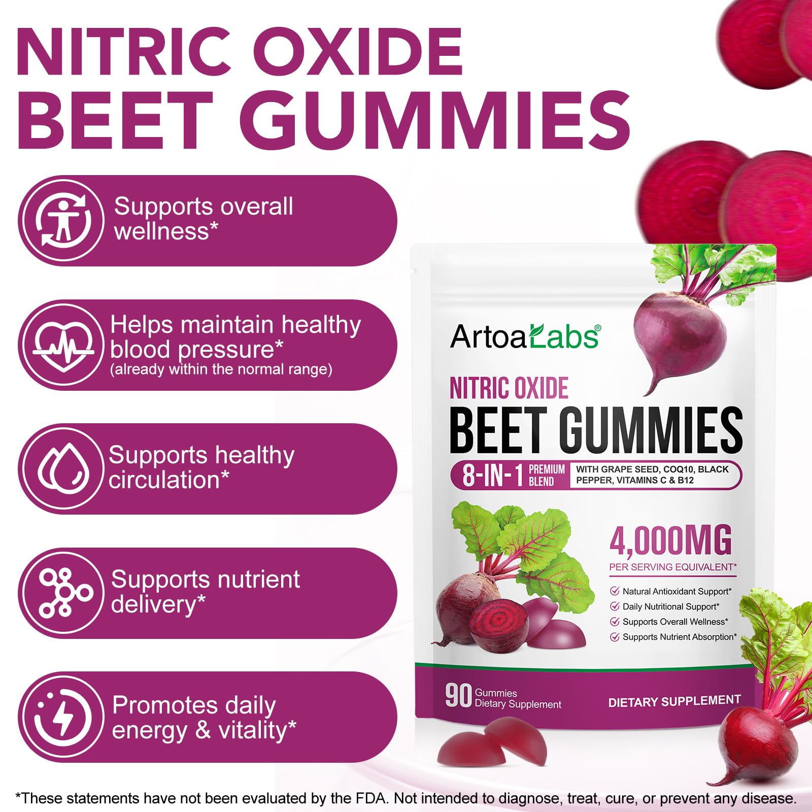 ECHTEYUN Beetroot Gummies close-up of gummies
