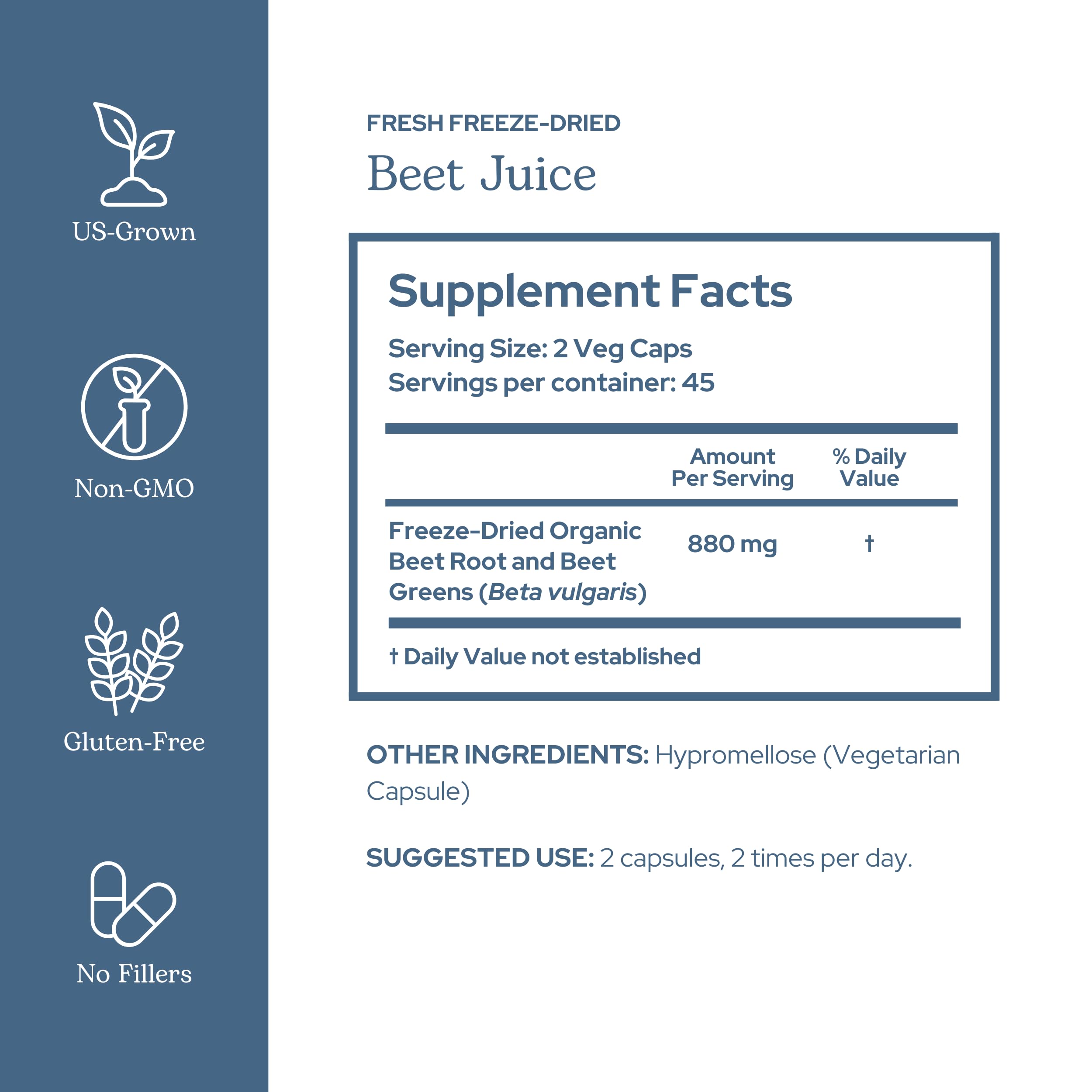 ECLECTIC INSTITUTE Beet Juice Capsules side view