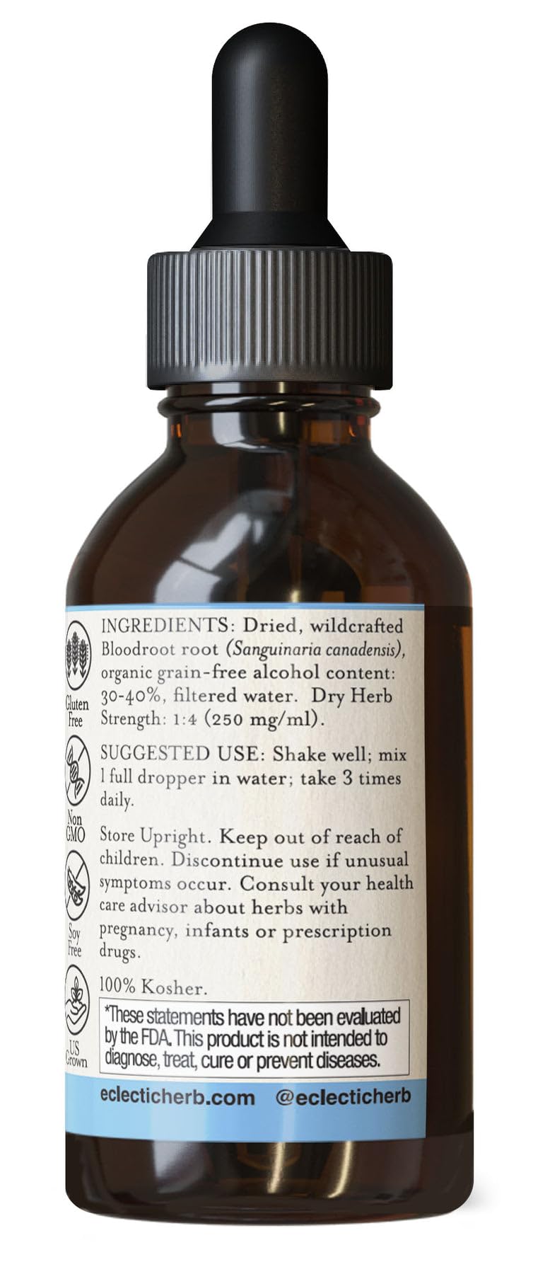 ECLECTIC INSTITUTE Bloodroot Extract dropper close-up