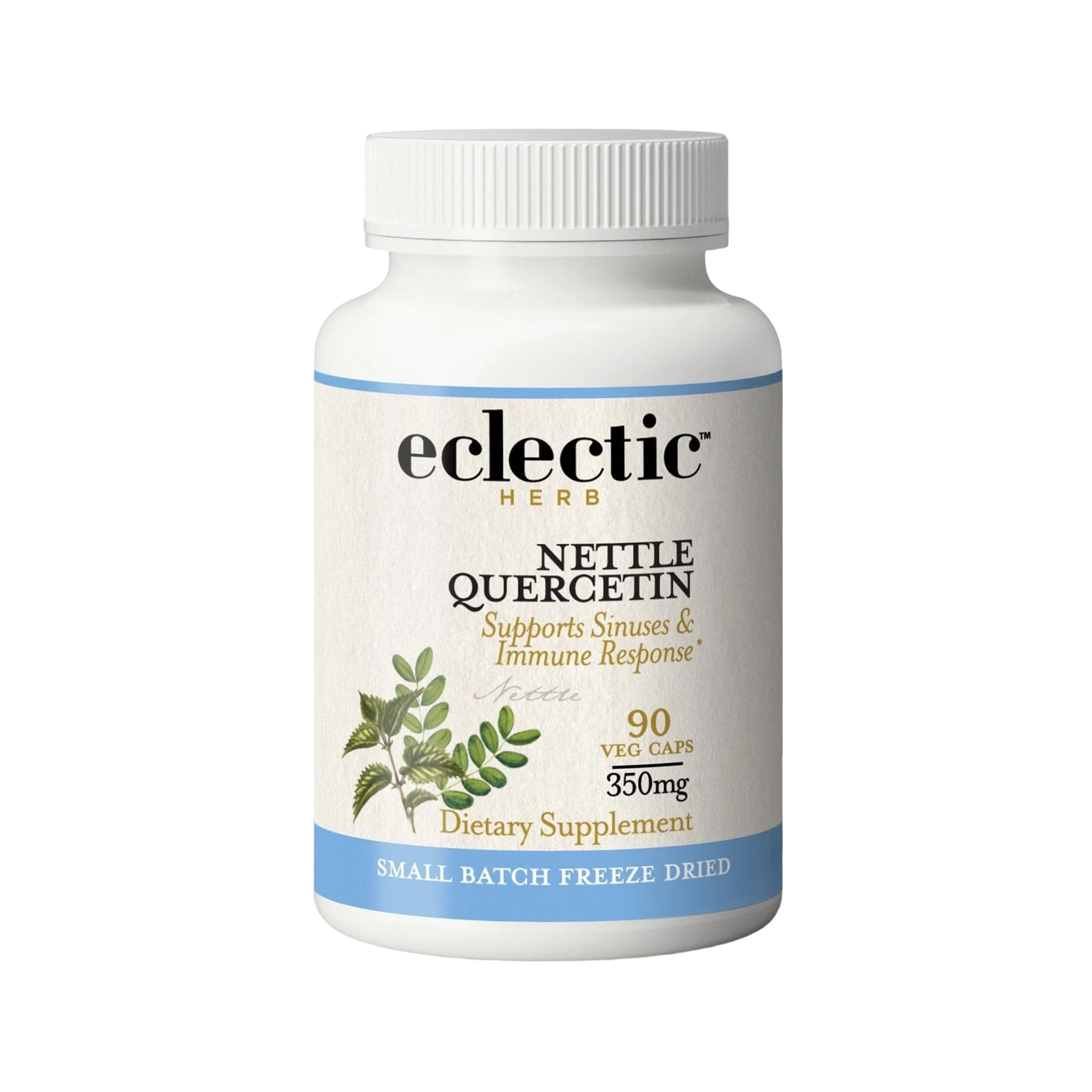ECLECTIC INSTITUTE Nettle Supplement front view with packaging