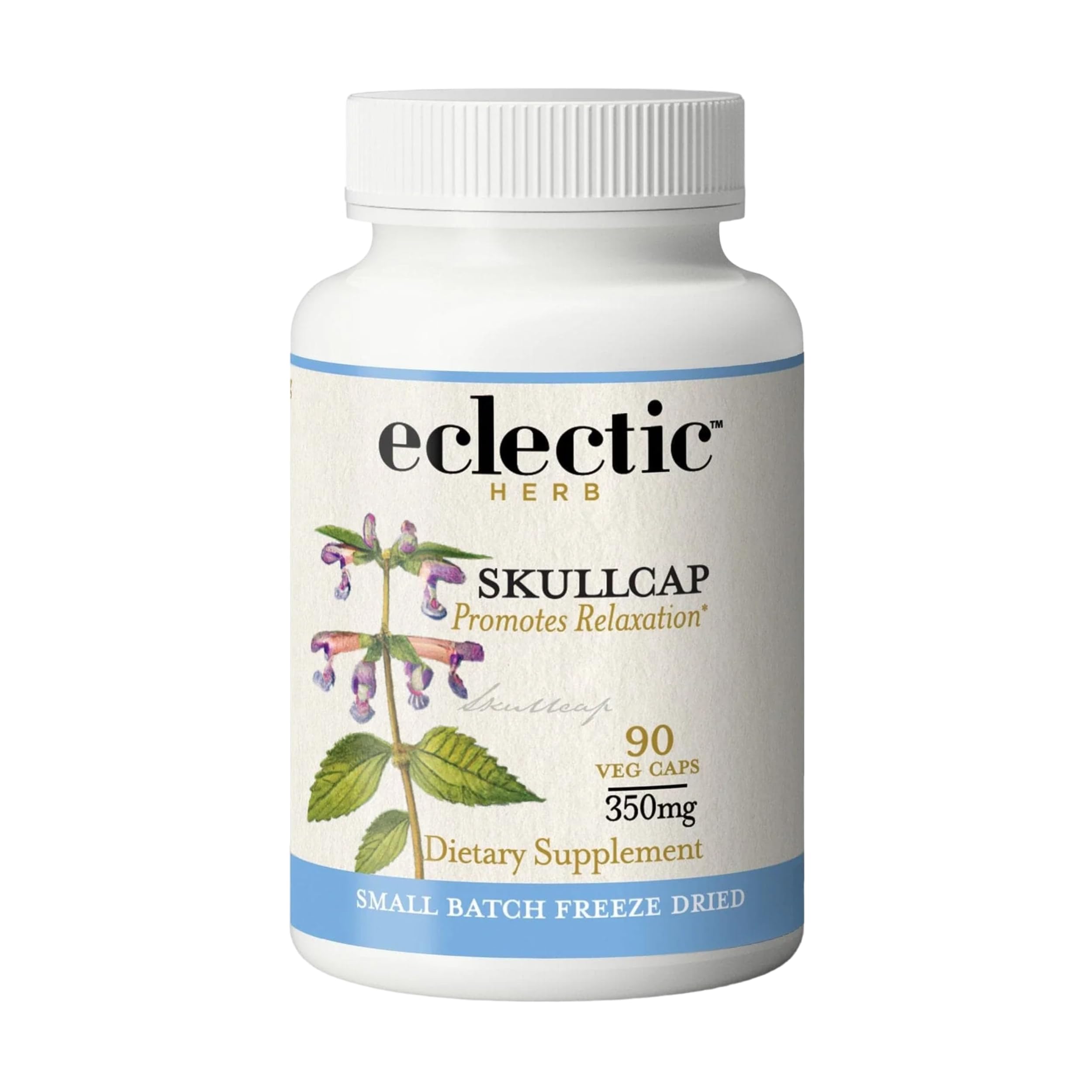 ECLECTIC INSTITUTE Skullcap Capsules front view with packaging