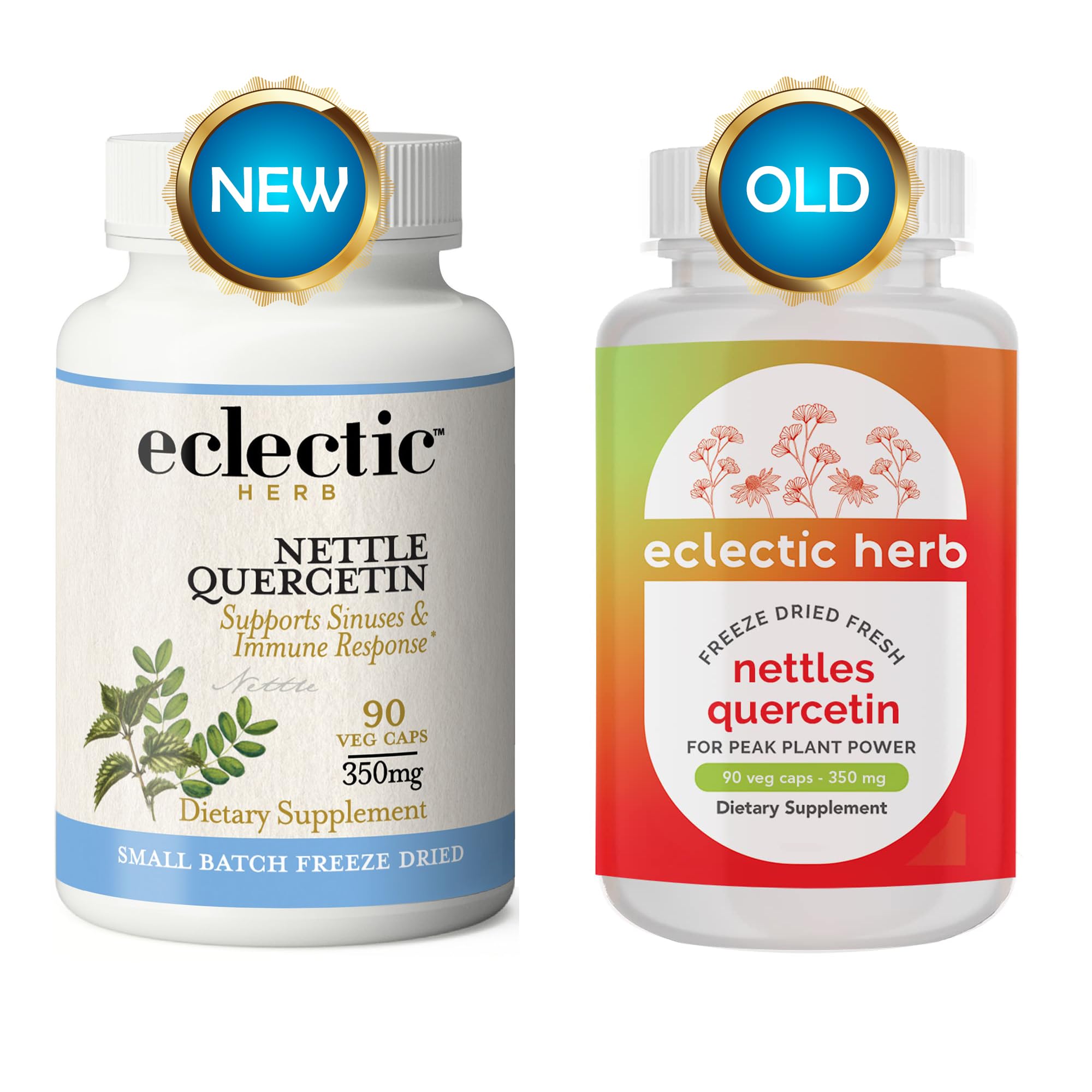 Eclectic Stinging Nettle Capsules 350mg side view with label