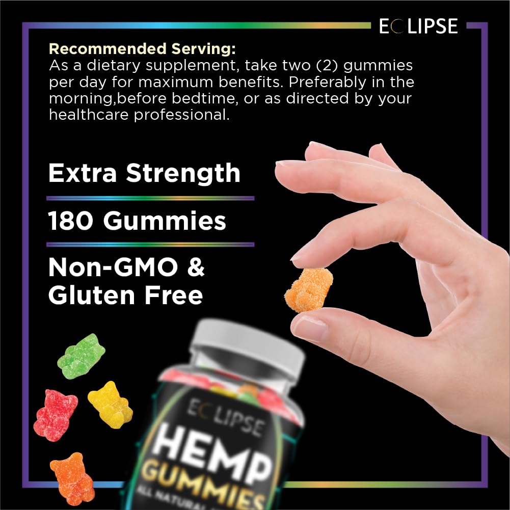 Eclipse Hemp Omega 3-6-9 Gummies displayed with tropical fruits