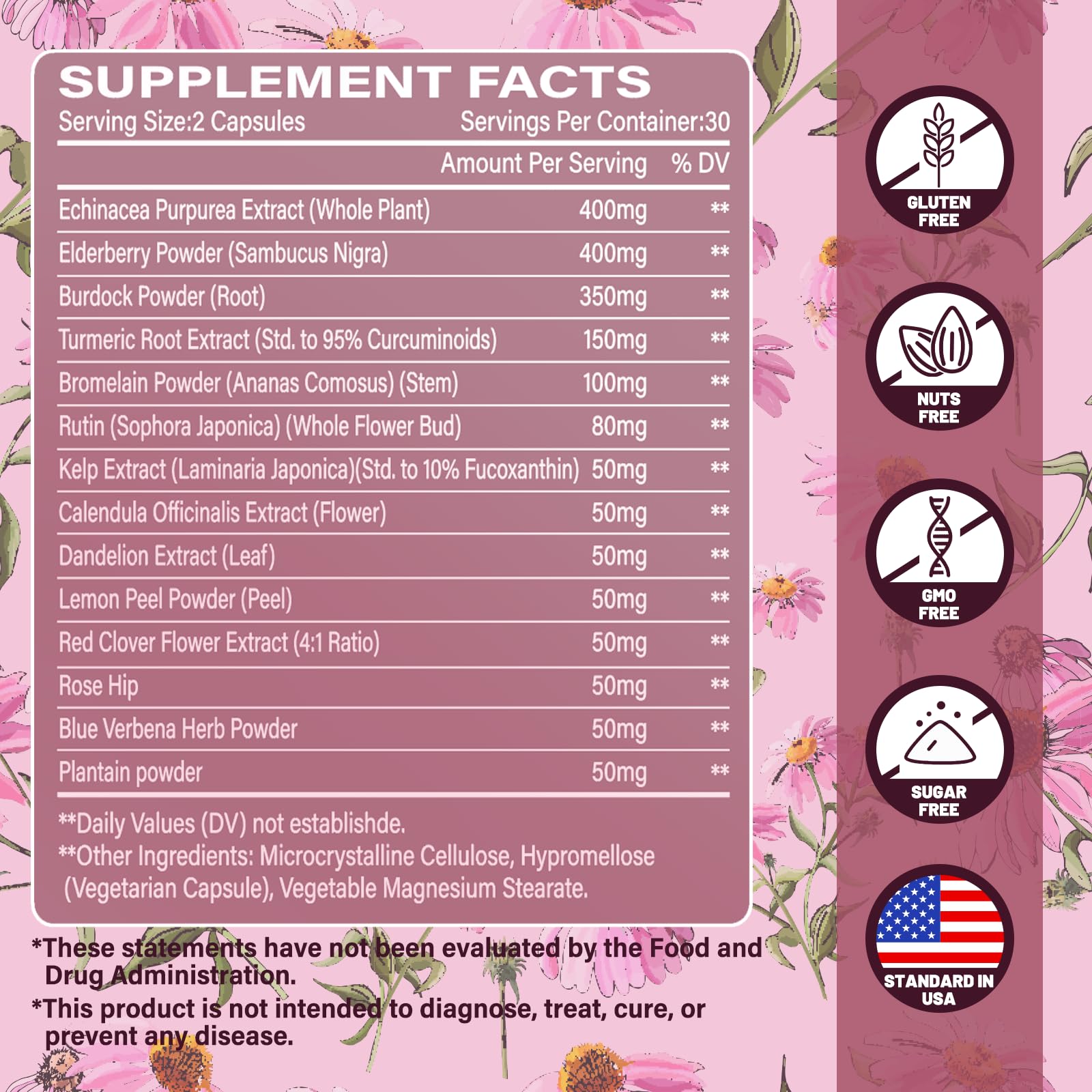Ecliptron Echinacea supplement ingredients list
