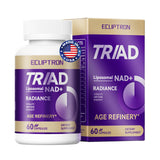 Ecliptron NAD+ supplement bottle front view with 60 capsules