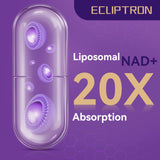 Ecliptron NAD+ supplement bottle with a measuring spoon