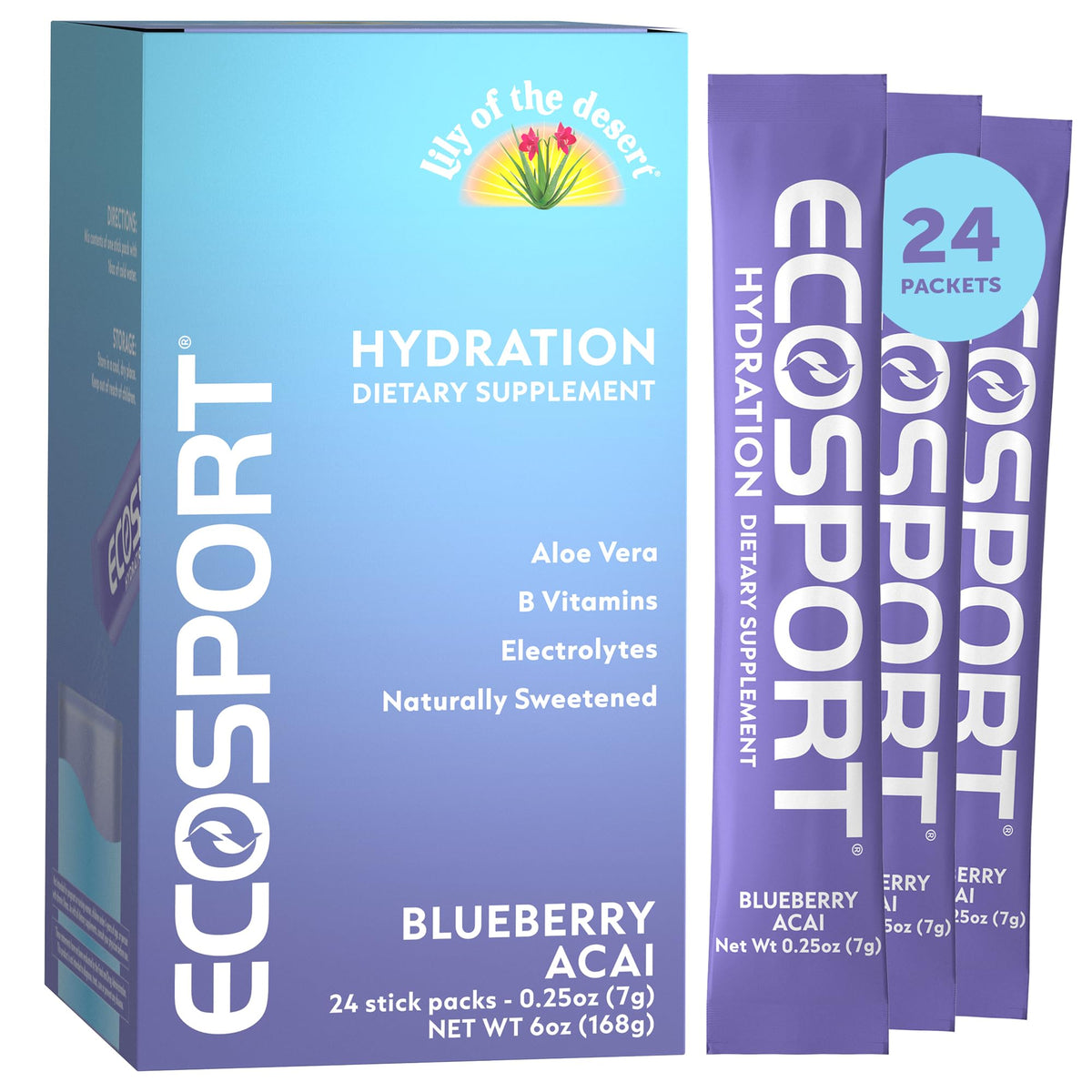 Eco Drink Blueberry Acai Energy Drink Powder front view