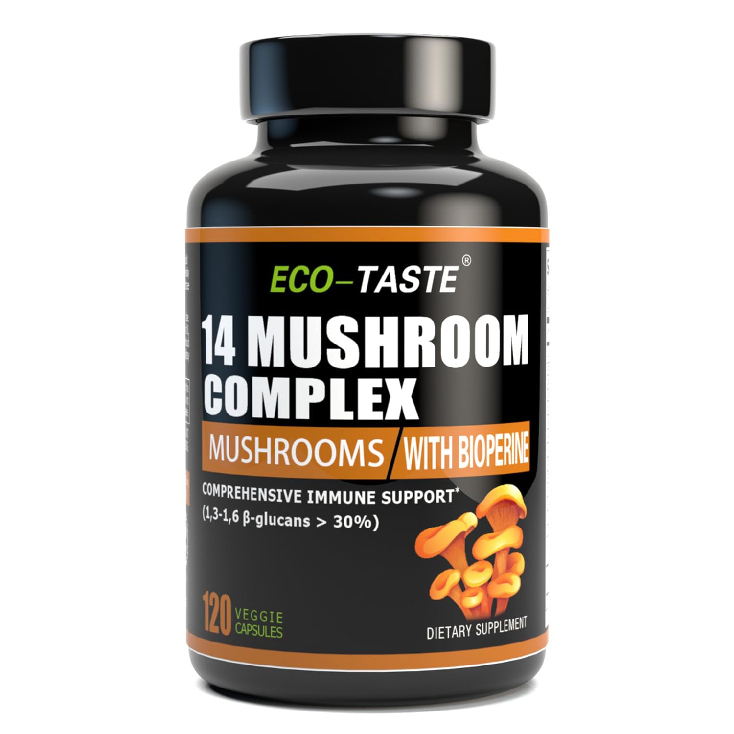 ECO-TASTE Mushroom Capsules front view with packaging