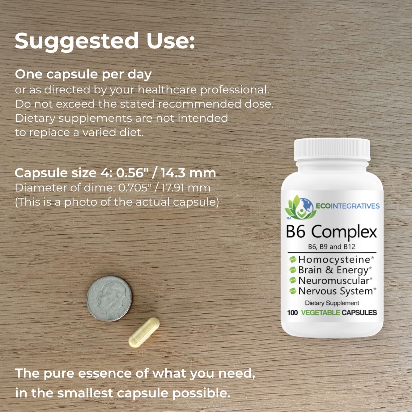EcoIntegratives B-Complex Vitamins 30 Capsules back view