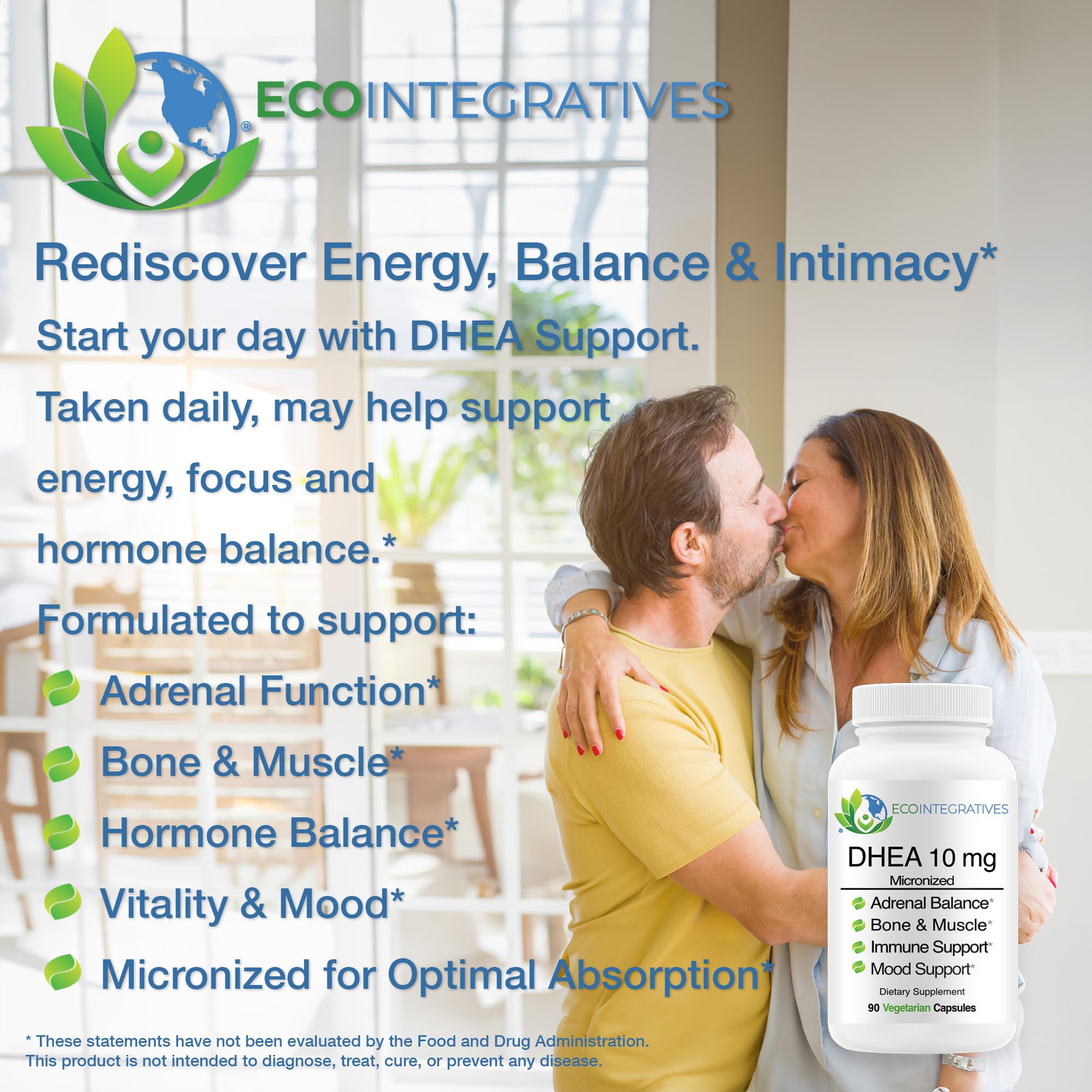 EcoIntegratives DHEA 10 mg Micronized Supplement vegetarian capsules