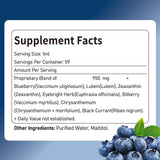 ECOLINIA Blueberry Herbal Drops 30ml on wooden table