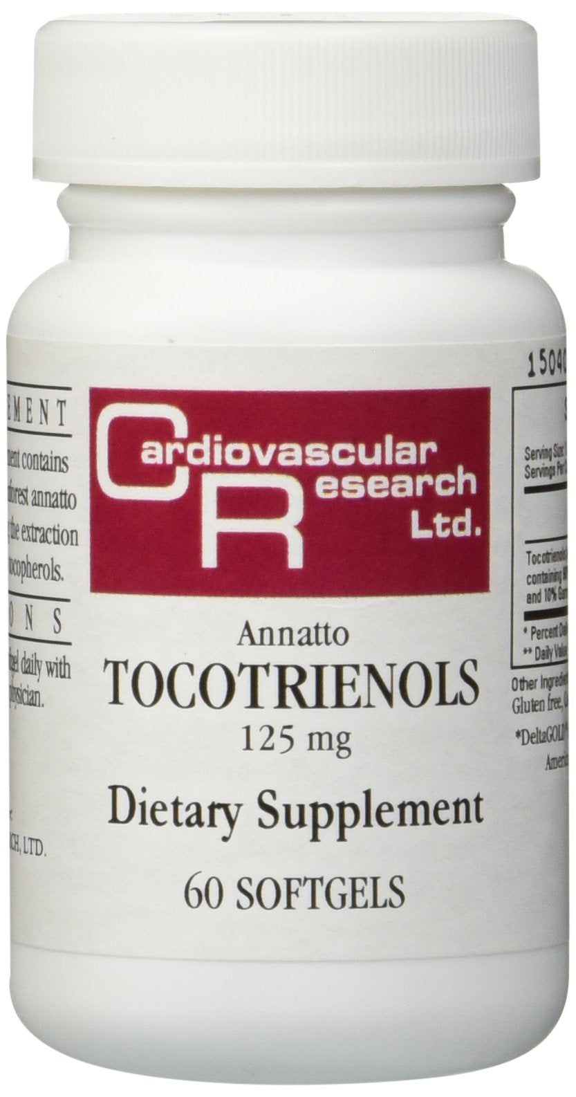 Ecological Formulas Annatto Tocotrienols 125 mg softgel bottle front view