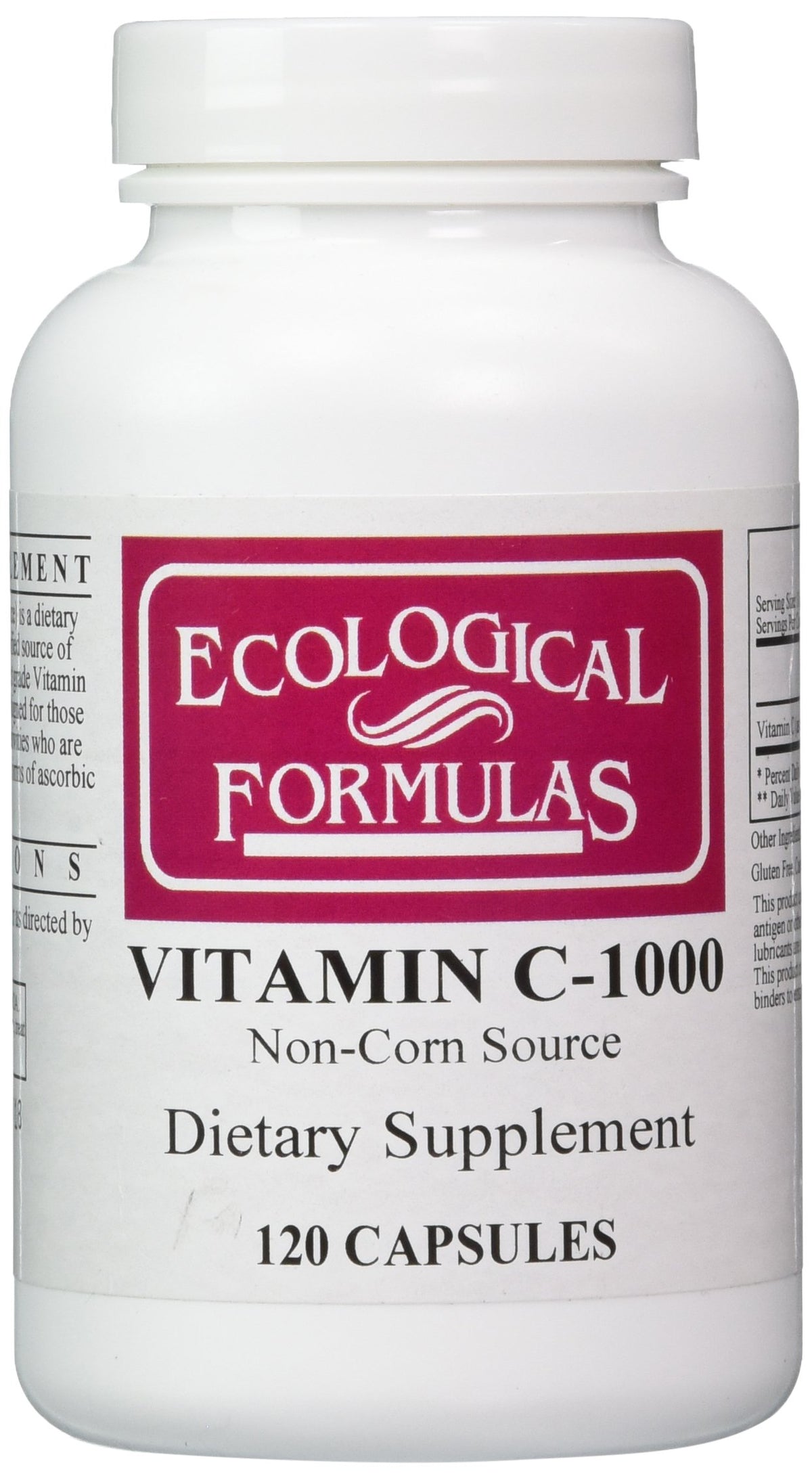 Ecological Formulas C-1000 Vitamin C 1000mg 120 capsules front view
