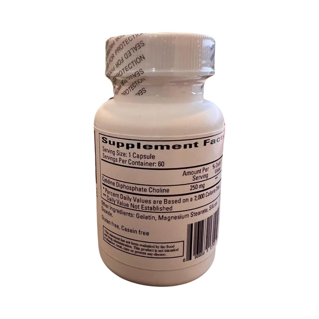 Ecological Formulas Cytidine Choline 250 mg 60 capsules side view