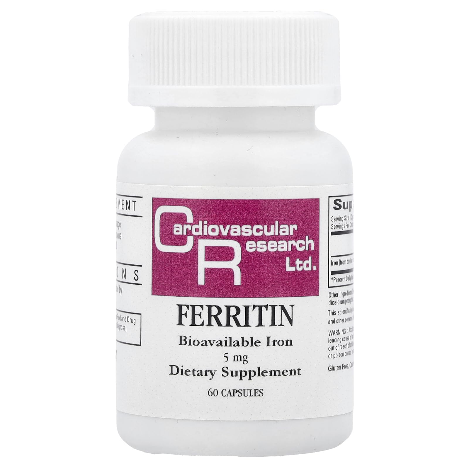 Ecological Formulas Ferritin Capsules 60 Count front view