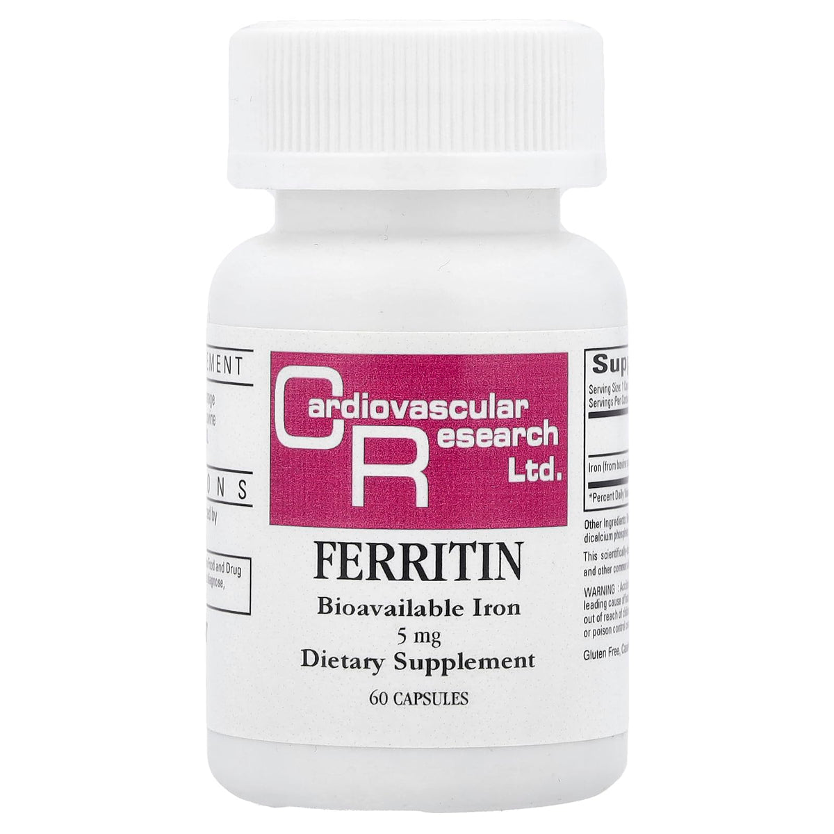 Ecological Formulas Ferritin Capsules 60 Count front view