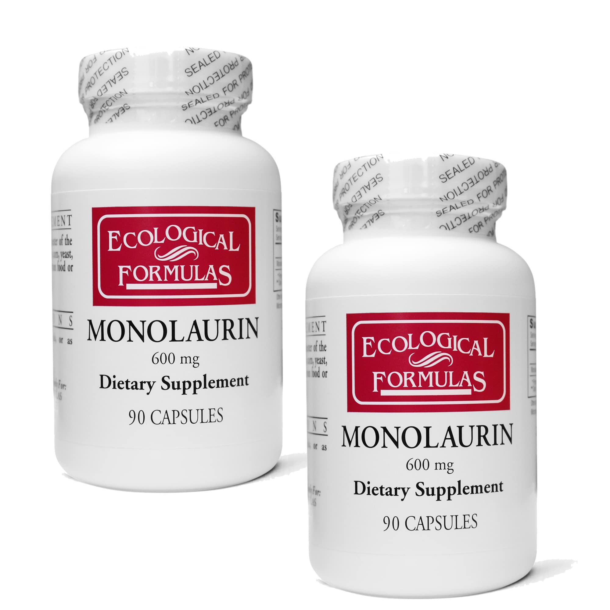 Ecological Formulas Monolaurin 600mg 180 capsules front view