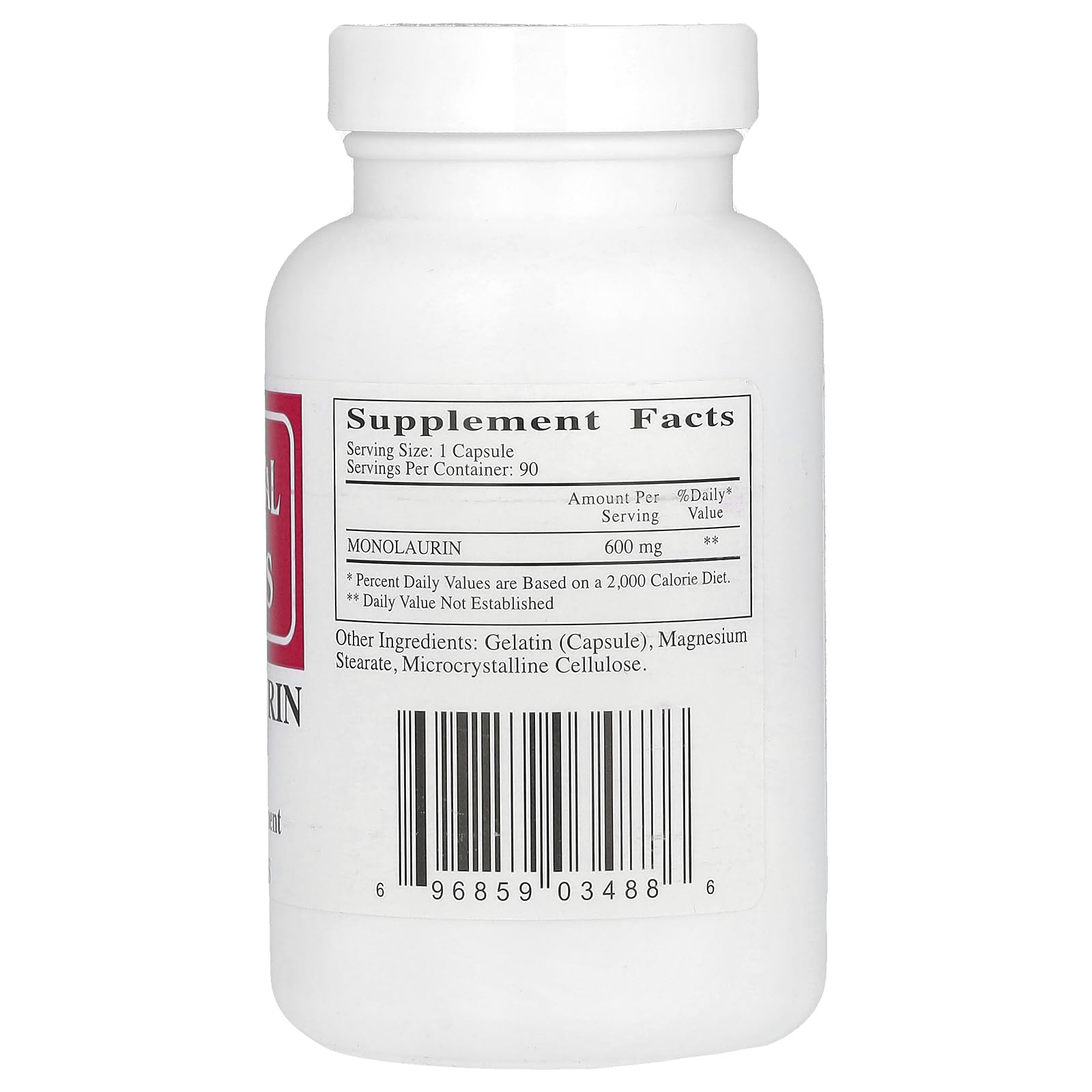 Ecological Formulas Monolaurin 600mg supplement packaging details
