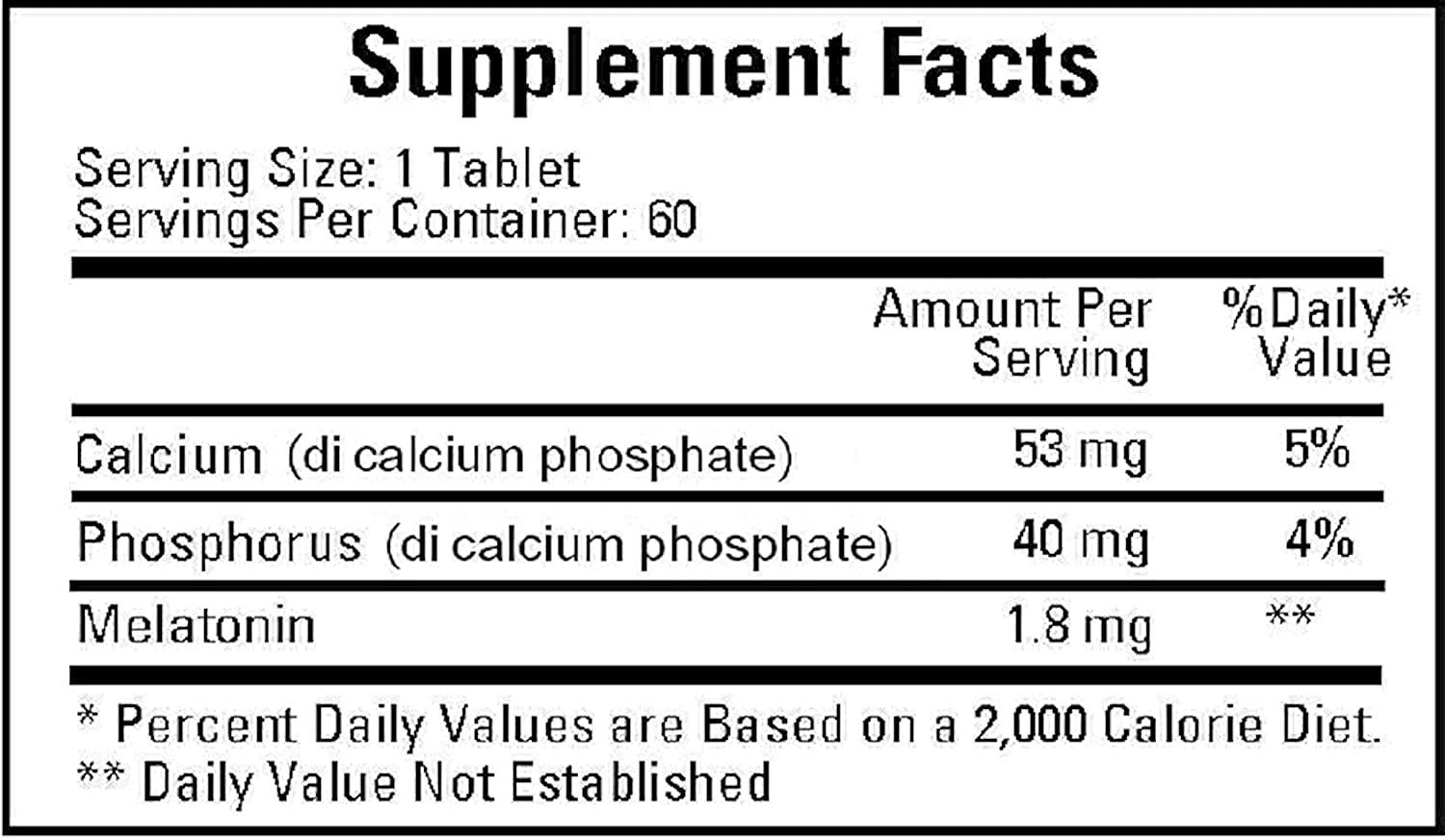 Ecological Formulas Multiphasic Melatonin-SR 1.8 mg 60 tablets packaging